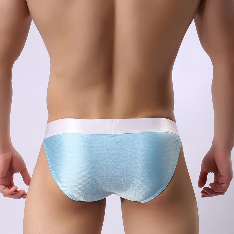 Men's underwear simple brushed bright nylon elastic men's high fork briefs sissy panties  sexy underwear men