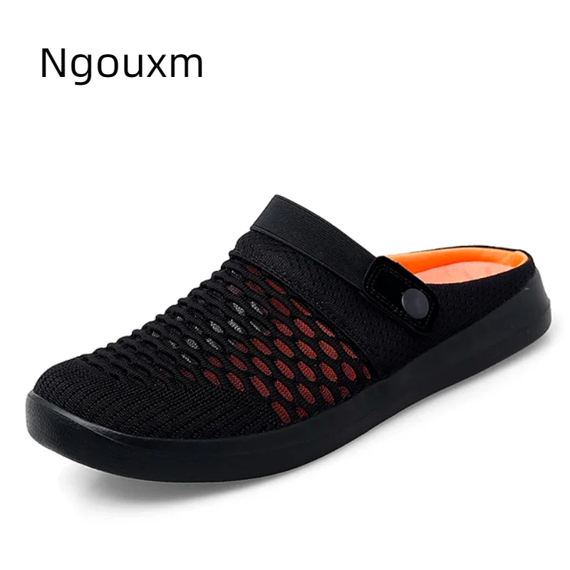 New Summer Women Men Sandals Mesh Breathable Padded Beach Flip Flops Shoes Solid Flat Bath Slippers Lighted Casual Shoes