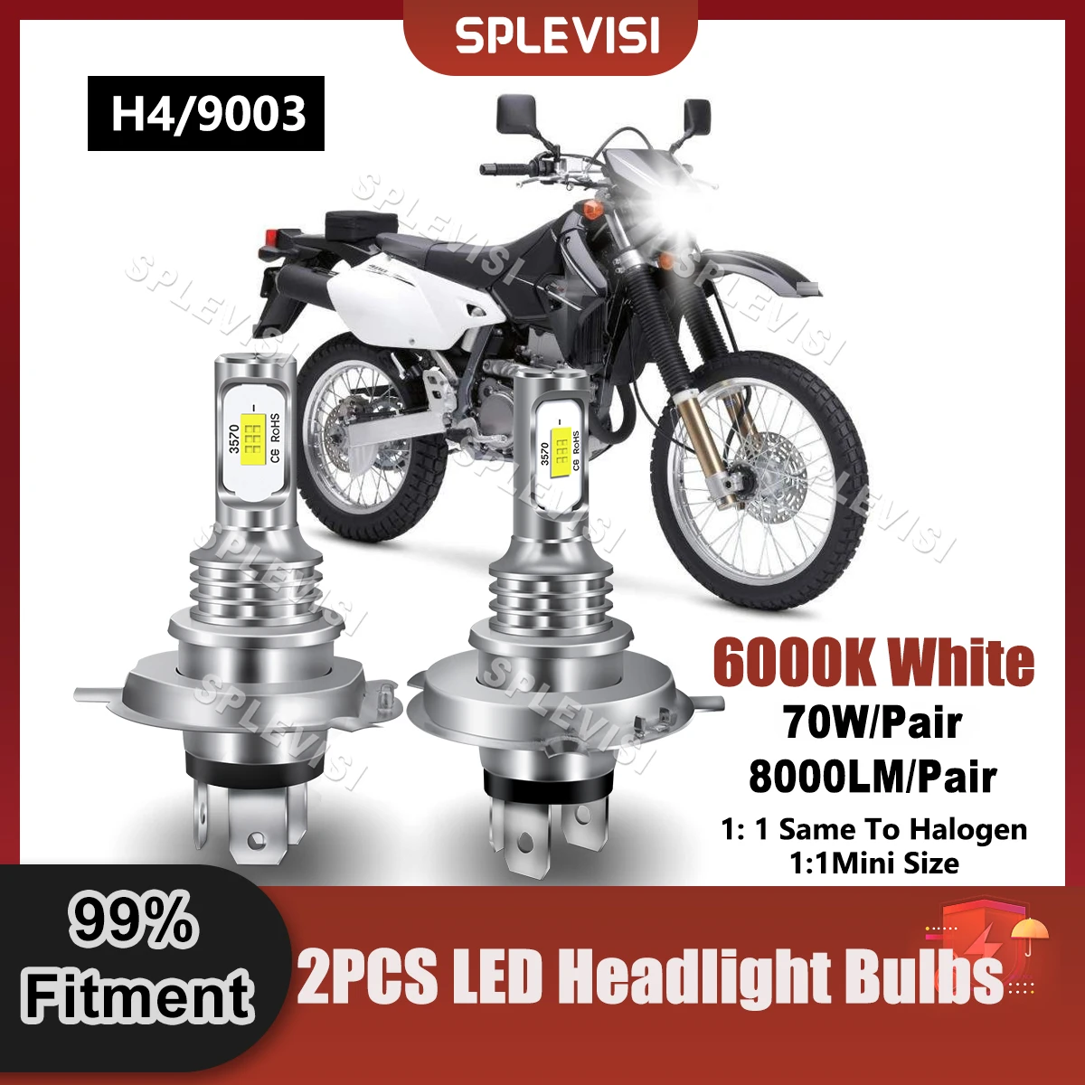 Plug And Play Led Headlight H4/9003 Lampadine 8000Lm 70W Sostituire Per Suzuki Gs1000E 1980 Per Gs1100E 1980 1981 1982 1983 Moto Light