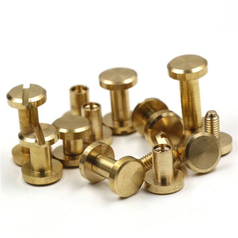 Chicago Schrauben 100-Sätze Pfosten, Buch Bindung, Schrauben Nieten Für Leder, M5*4/6/8/10/15mm Kit 5-Größen Metall Zubehör Nägel Nieten Chicago Knopf Für Gürteltaschen DIY (Bronze Messergriff Nieten