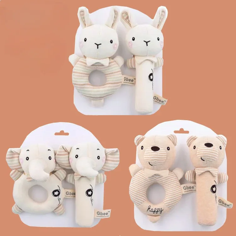 Baby Rattles Soft Cartoon Cute Plush Animal Rattles Toys Child Educational Handbells Soft Toddler Baby Comfort Toys игрушки для 2