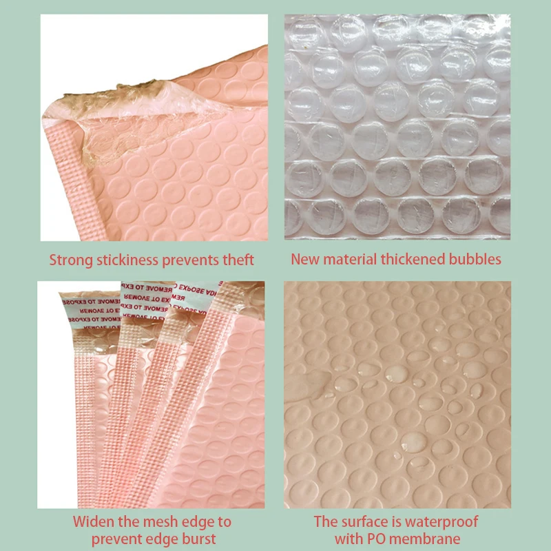 20 Stück rosa Poly Bubble Mailer gepolsterte Umschläge Bulk Bubble Lined Wrap Poly mailer Taschen für den Versand Verpackung Maile Self Seal