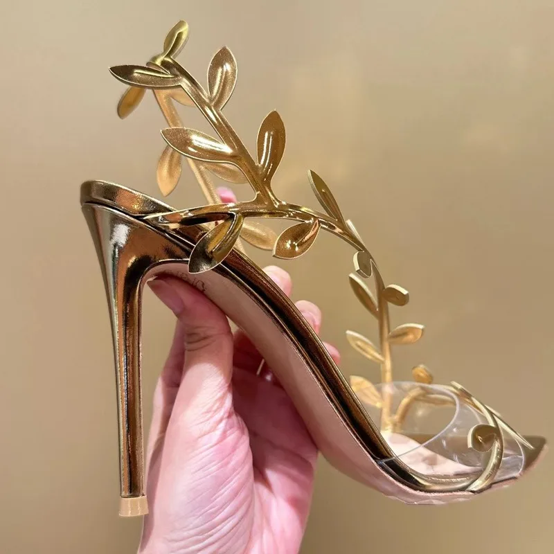 Gold Heels 10 Cm 2018 Sexy Hot Gold PU Thick Heels 10 CM High