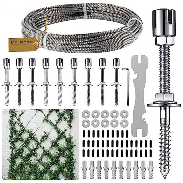 25 METERS STAINLESS STEEL WIRE TRELLIS KIT GREEN WALL CLIMBING