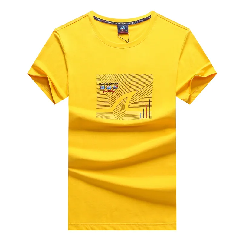 

Dropshipping summer top Male tshirt Brand Tace & Shark Shirts Military Dark Blue Yellow White 95% Cotton t-shirts for men
