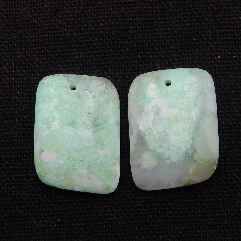 

Wholesale gemstone,Natural Chrysoprase Fashion gemstone earring 22x16x3mm5.2g