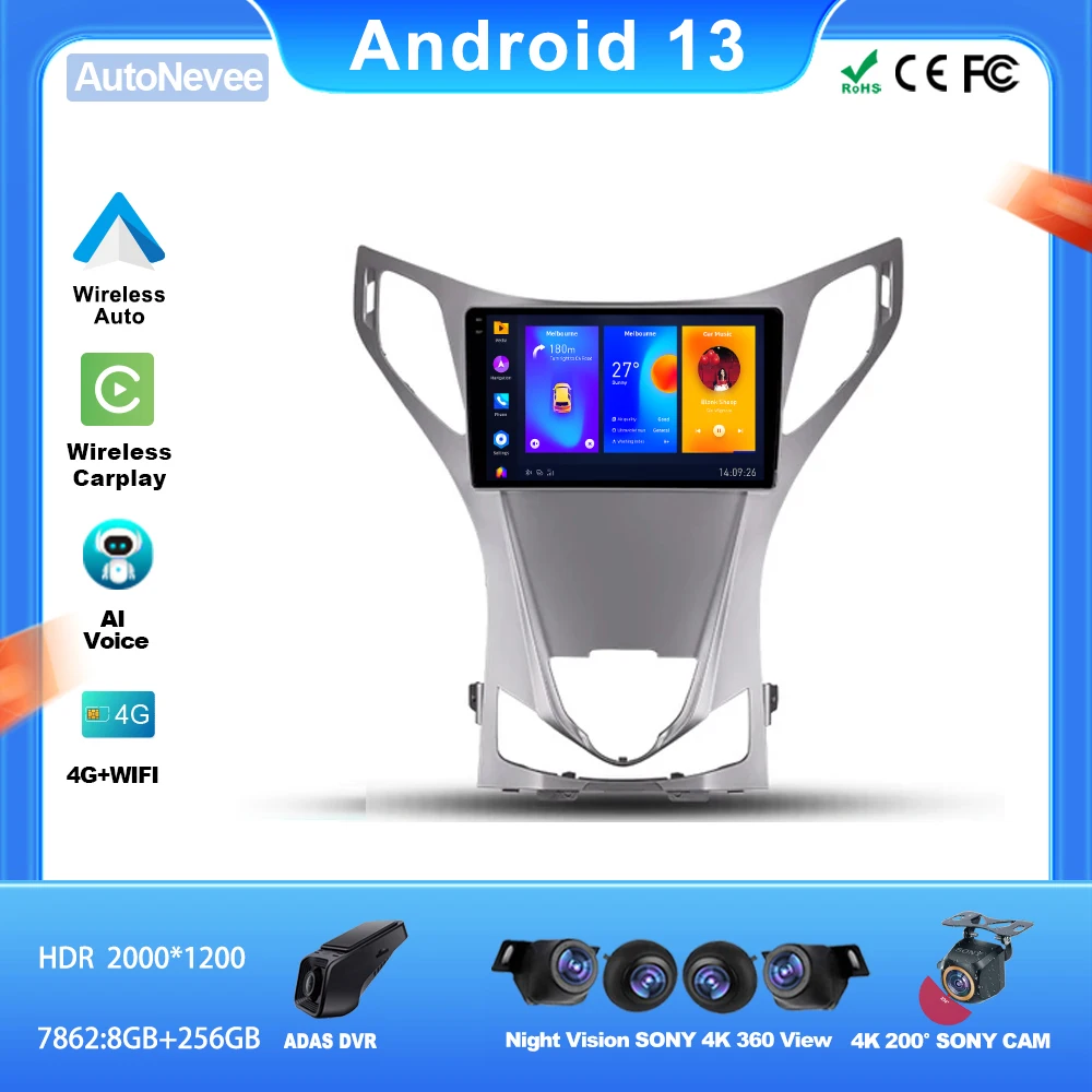 

Car Radio Android For HYUNDAI AZERA 2 II 2011 - 2014 Multimedia Automotivo Bluetooth Screen Pantalla Carplay Coche Display Audio