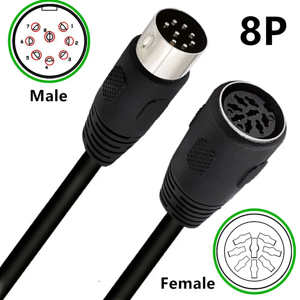 6-inch DIN-8 Y-Splitter Cable - Female To Female & Male For Powerlink Compatible Devices