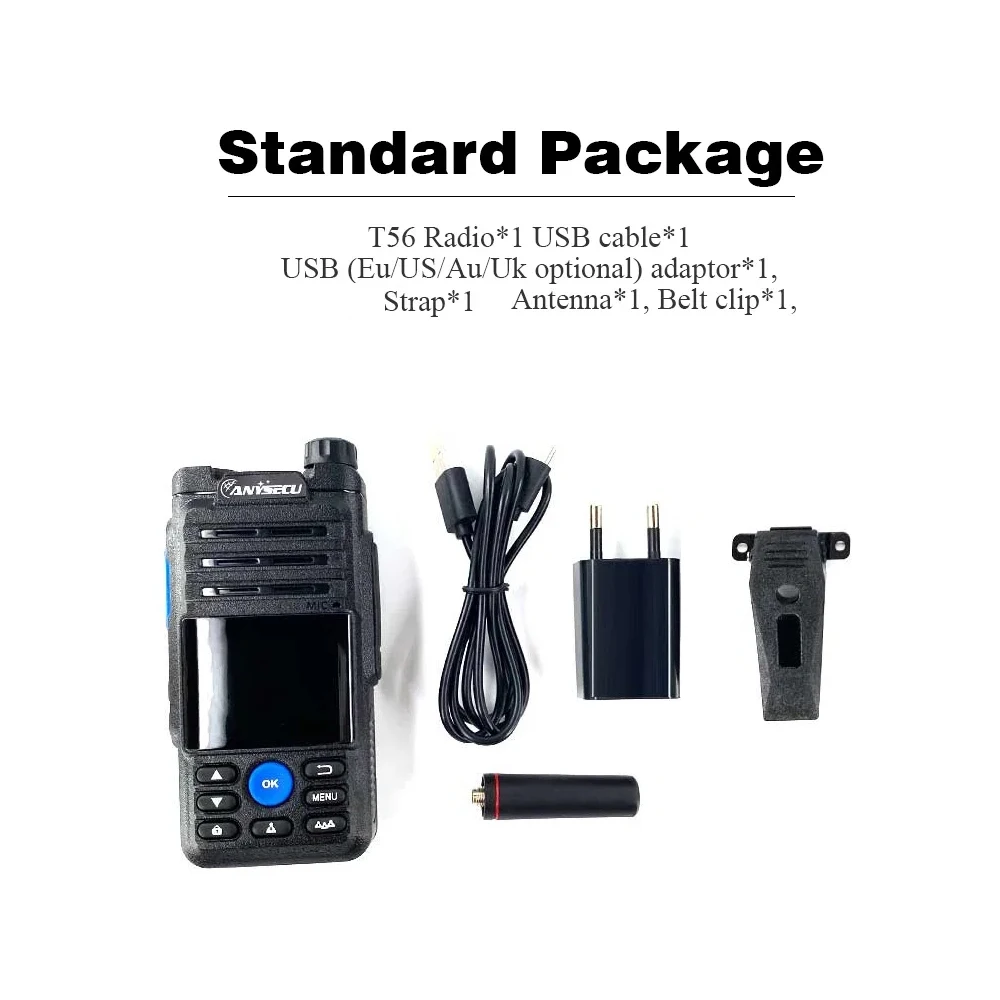 Anysecu 4G Netwerk Radio T56 6800Mah Of 8800Mah Batterij Ptt Zello Radio Android 5.1.1 Wifi Sim Card Poc Walkie Talkie