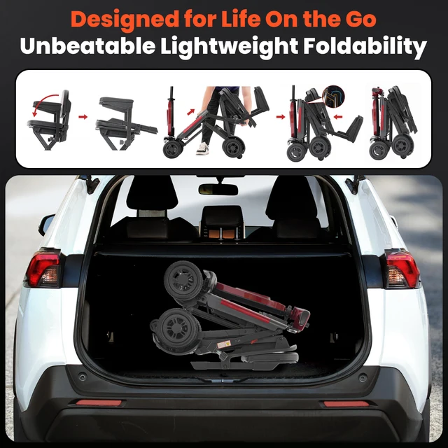 Scooter électrique iScooter X11 à 4 roues, moteur 250W, batterie 24V 15.6Ah, vitesse maximale de 7 km/h, autonomie de 25-30 km, clés de sécurité 1