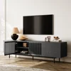 Black Long TV Stand for 85 Inch TV,95'' Solid Wood Media Console with Doors, Entertainment Center for Living Room & Bedroom 2