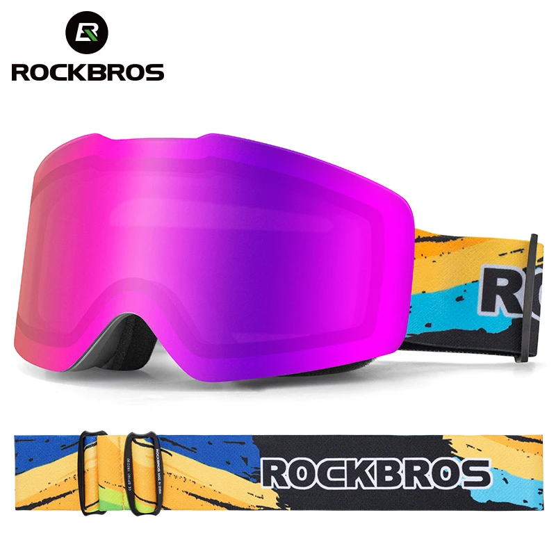 

ROCKBROS Ski Goggles Double Layers UV400 Skiing Goggles Men Women Anti-fog Big Sports Snow Snowboarding Glasses Skiing Eyewear
