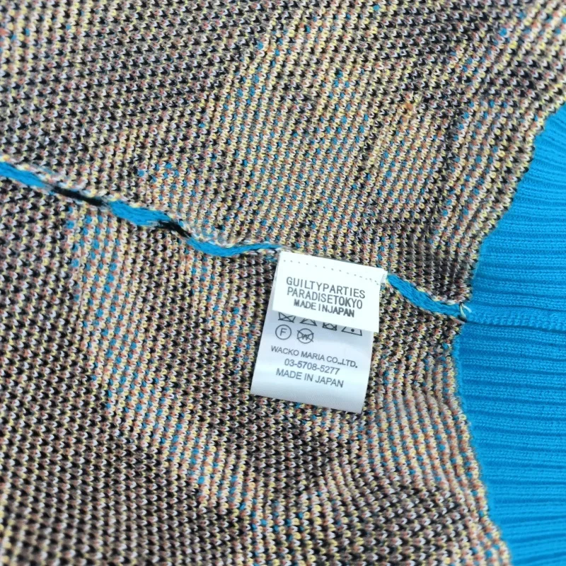 White Khaki Blue WACKO MARIA Sweatshirts Men Woman 1:1 High Street Round Neck Knit Sweater Tiger Jacquard 2024fw New