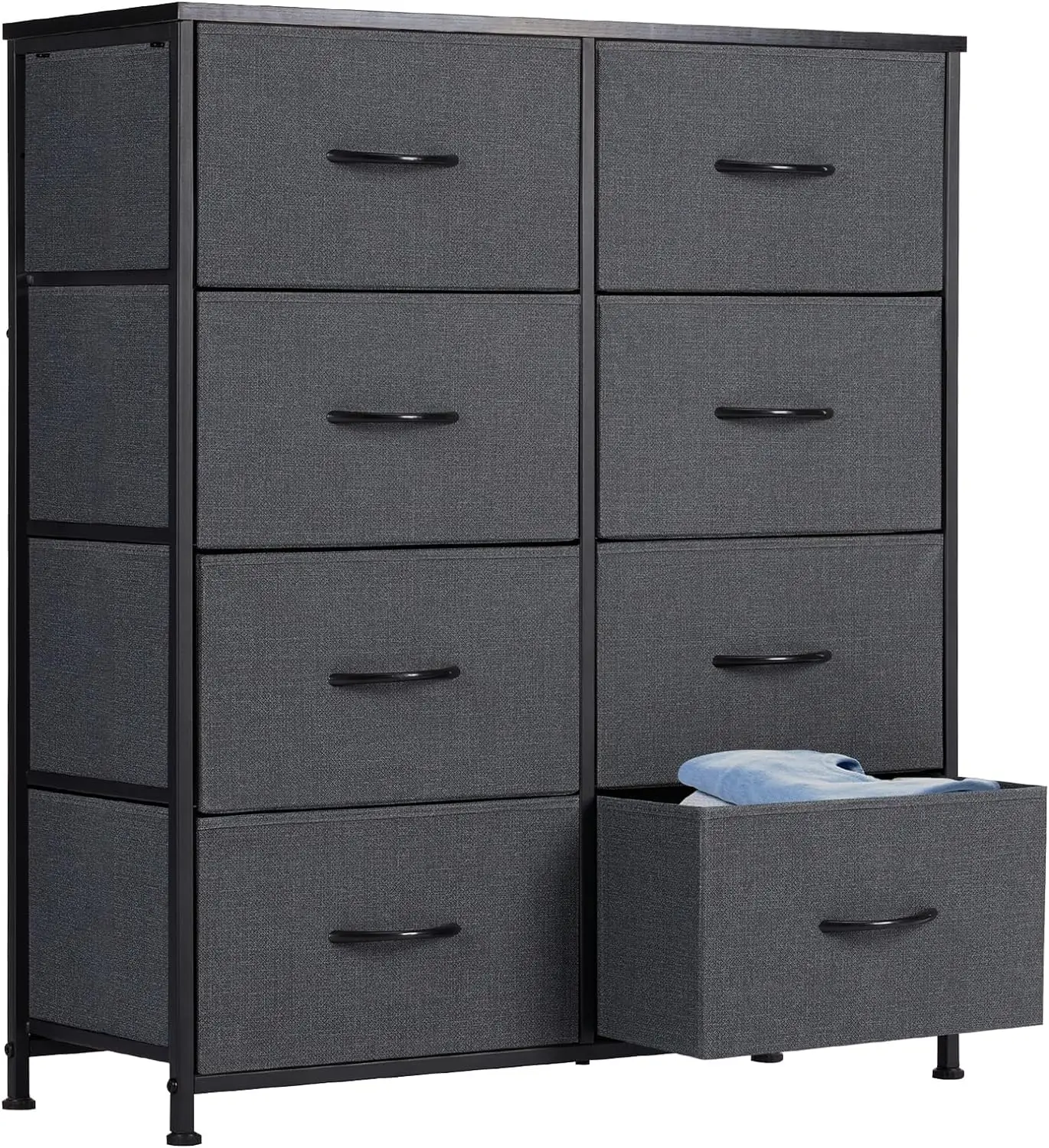 

New Dresser for Bedroom Drawer Organizer Storage Drawers, Fabric Storage Tower with 8 Drawers, Chest of Drawers with Steel Frame