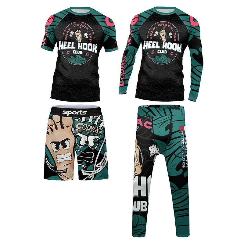 키즈 MMA BJJ 무에타이 스포츠웨어 트레이닝 러닝 래쉬가드 남아 복싱 주짓수 스포츠 슈트 짐 의류 아동 트레이닝복