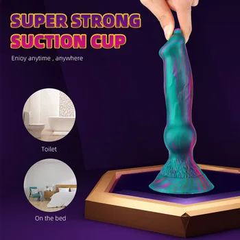 Multicolor Dog Fox Wolf hound Dildo with Suction Cup for Women Vagina Masturbate Thick Animal Penis Exotic Adults Anal Sex Toys 3