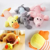 Plush Cute Elephant Duck Pig Pet Dog Cat Squeak Sound Dog Toys Funny Fleece Durability Chew Molar Toy Fit for All Pets 2