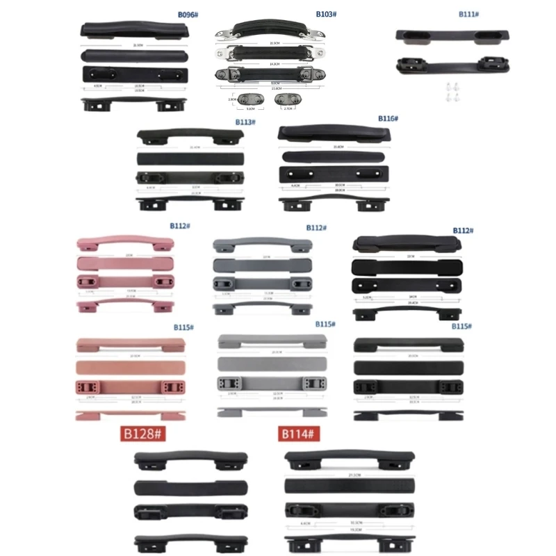 Poignée De Remplacement Valise, Argent/noir, 7,87 Pouces, Lot De 1