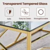 Accent Glass End Table Gold- Set of 1 Modern Square 21.45" Coffee Table Tempered Glass with Stainless Steel Frame, Sleek Side Ta 4