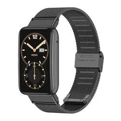 Elegant Metal Smart Bracelet Strap - Mi Band 7 Pro (Milan Black)