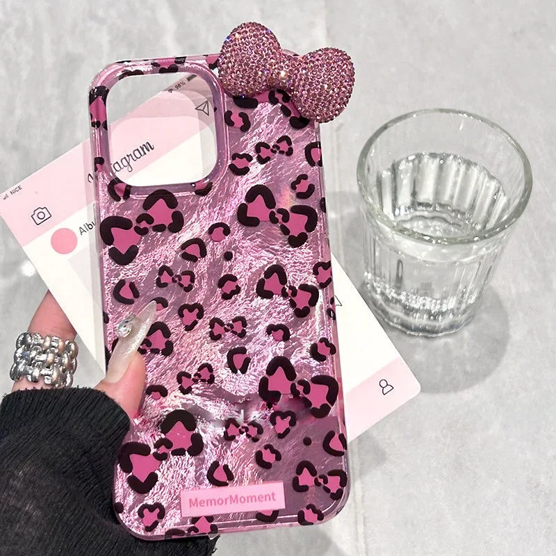 キッズ・ファミリー minmi Kitty Minnie Bowknot Cartoon Lustre Flash Lines Phone Case