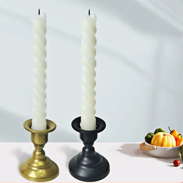 Vintage Metal Candle Holders Pillar Iron Art Candlestick For Wedding Party Decor Dining Room Living Room Candlesticks Parts 5