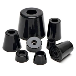 Non - Slip Black Rubber Furniture Feet - Shock Absorbing Floor Protectors - XD - 11x9x5 mm