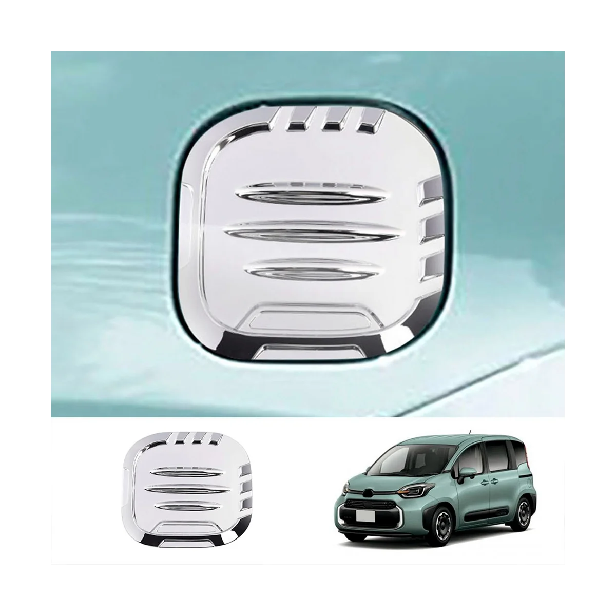 

Car Fuel Tank Cap Cover Trim Oil Fuel Cap Protective for Toyota SIENTA 10 Series 2022 2023 Chrome