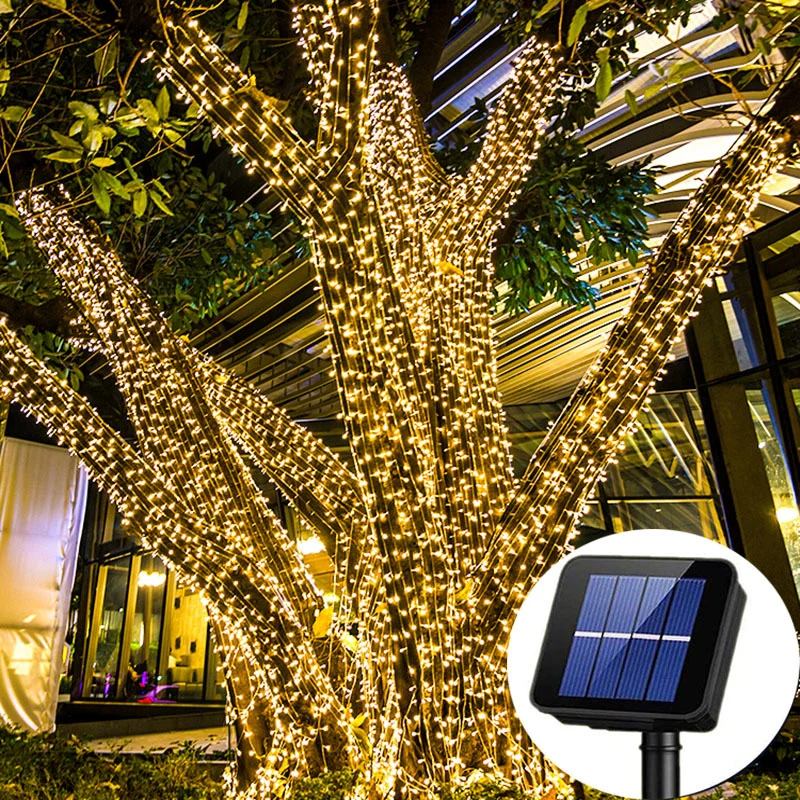SUAVER Luce Natale LED Pioggia Luci, Impermeabili Solare Luci