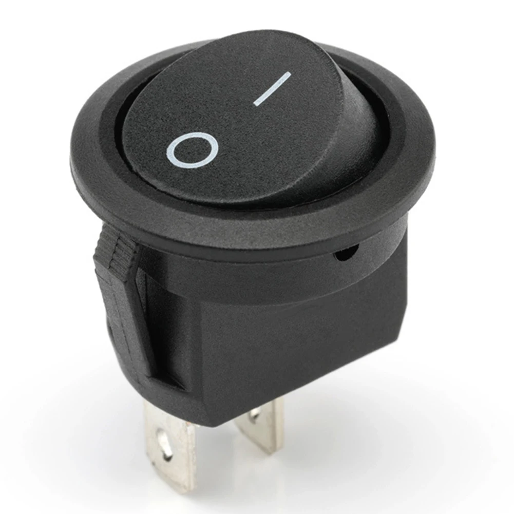 DaierTek 5pcs Round Rocker Switch  ON Off SPST 20mm Mini Circle Toggle Switch RV 2 Pin 12V DC  for Auto Car Marine Boat