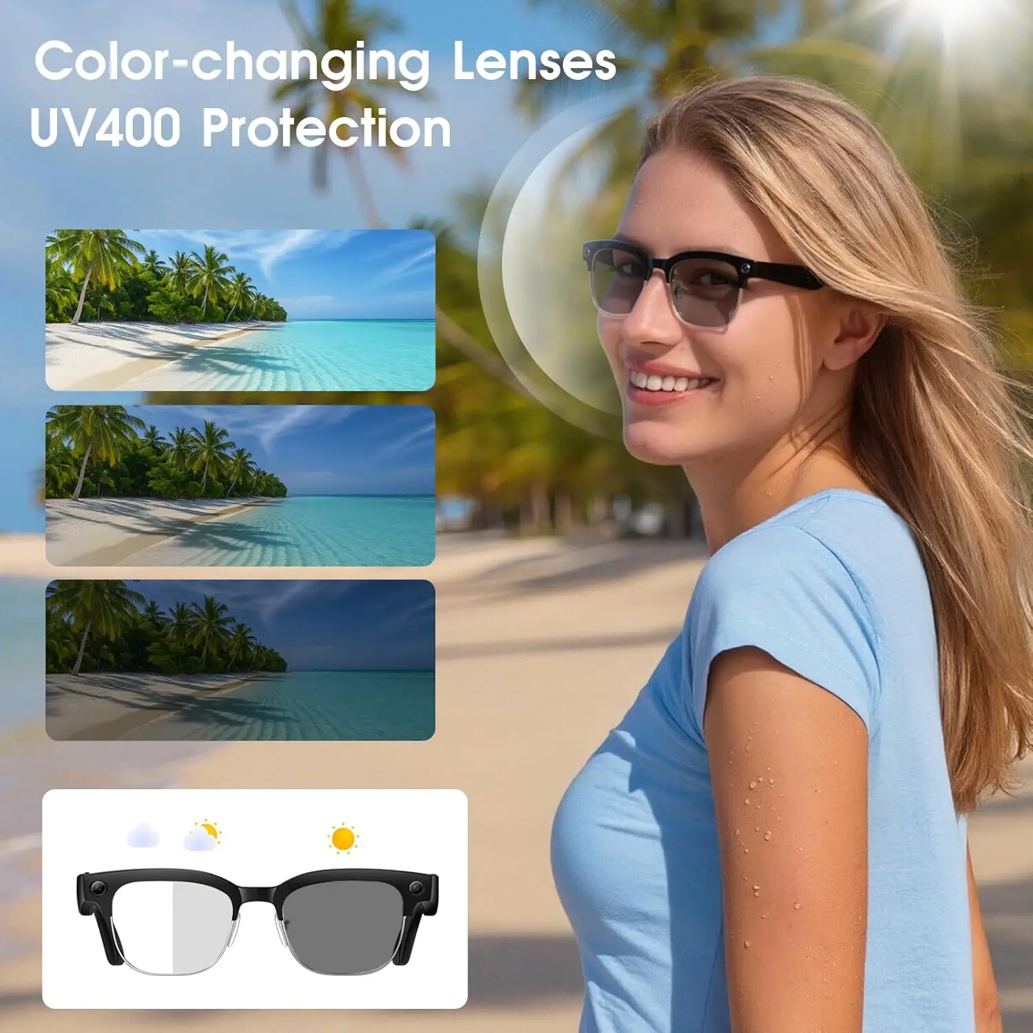 Nuovi Occhiali Smart AI 2026 per Uomo, Fotocamera 4K HD 800MP, Chat GPT, Chiamate Bluetooth, Traduzione Linguistica, Lettore Musicale Wi-Fi, Occhiali da Sole per Donna - immagine 4