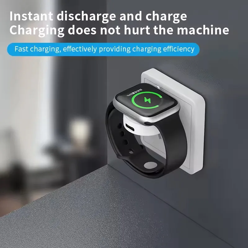 Chargeur magnétique sans fil pour Apple Watch Series 11 10 9 8 7, chargeur USB Type C pour iWatch, support de charge portable USB A