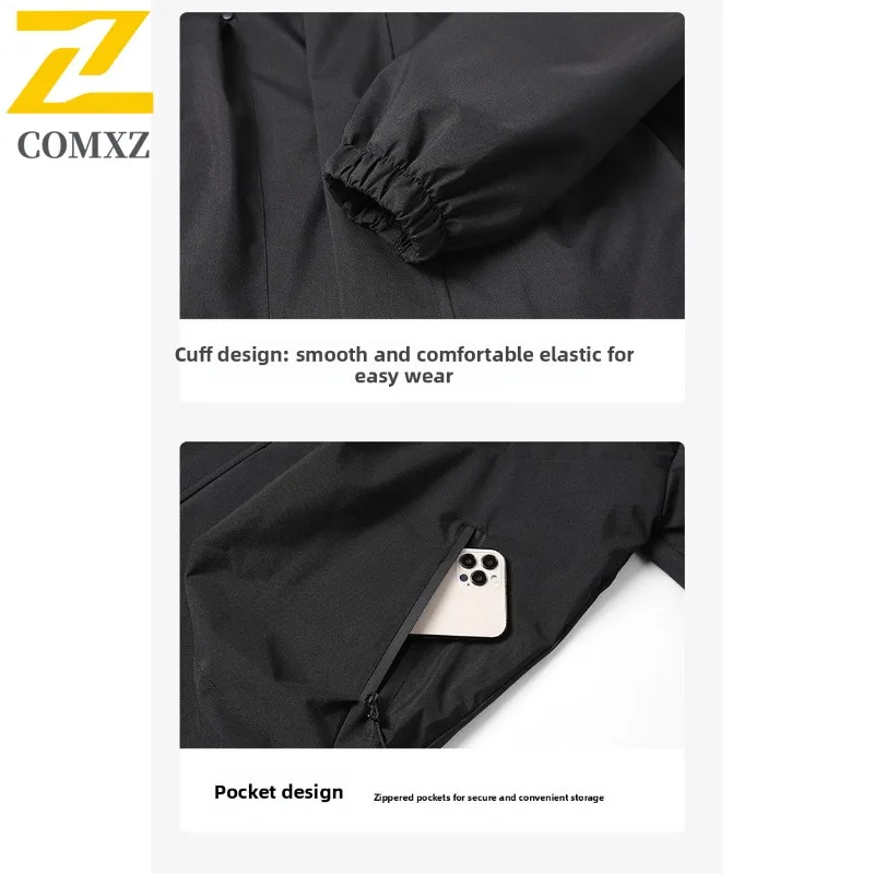 COMXZ Luxury Men Jacket Lightweight Outdoor Travel Warm Coat Casual Solid Color Riding Comfort Cold Resistant Winter Jackets