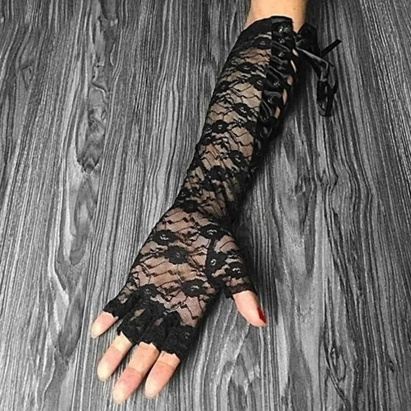 Adult Fingerless Lace Corset Gloves