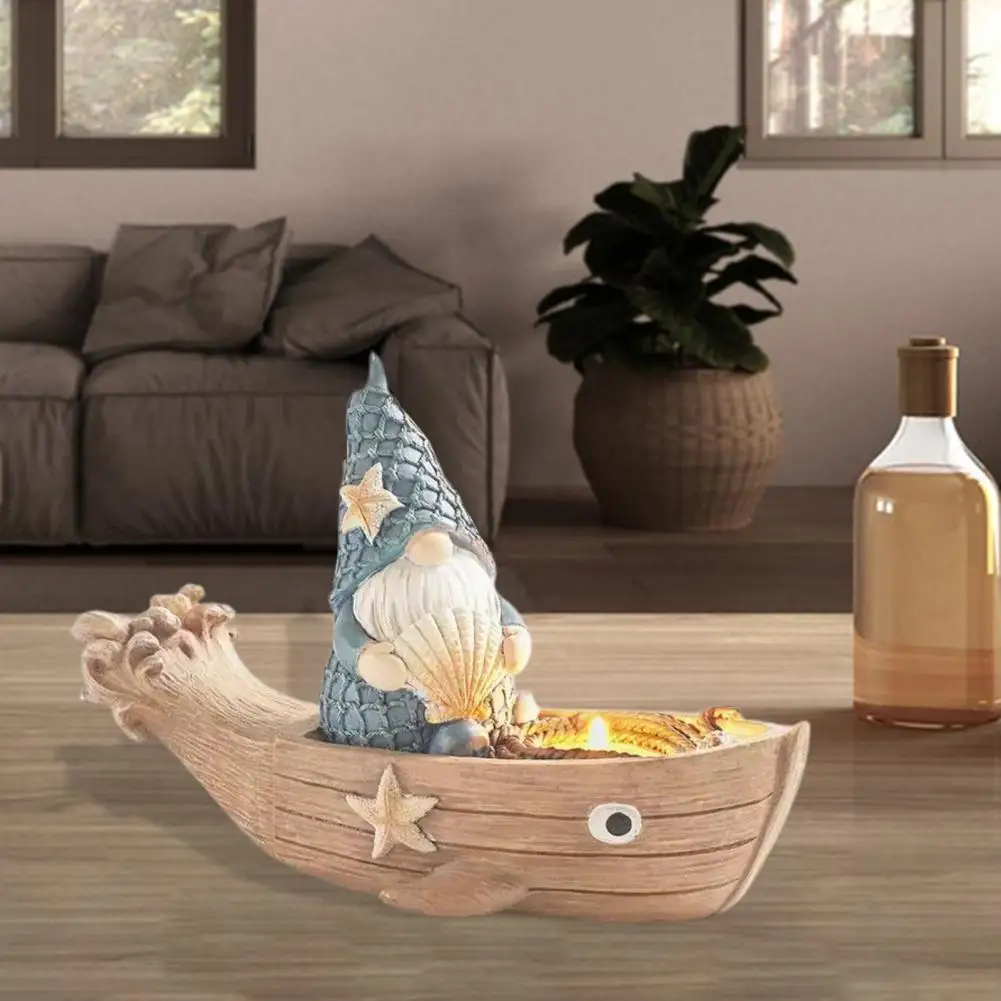 

Beach Gnome Decoration Nautical Sailor Gnome Figurine Decor for Home Office Garden Resin Ocean Statue for Indoor for Courtyard