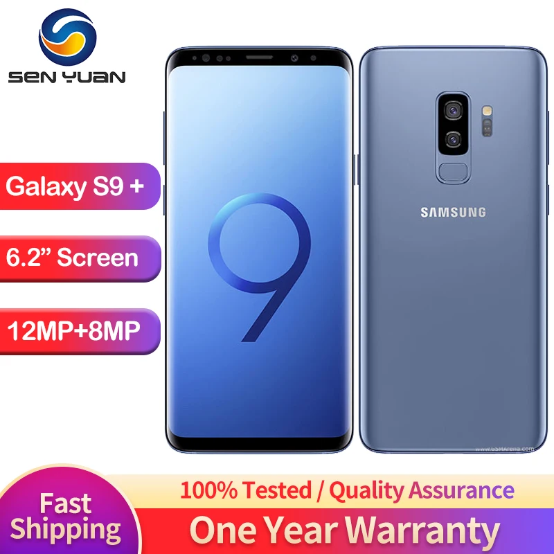 

Samsung Galaxy S9+ S9 Plus G965U1 G965U G965f Unlocked 4G Android Octa Core Snapdragon 845 6.2" Dual 12MP 6GB&64GB Mobile Phone