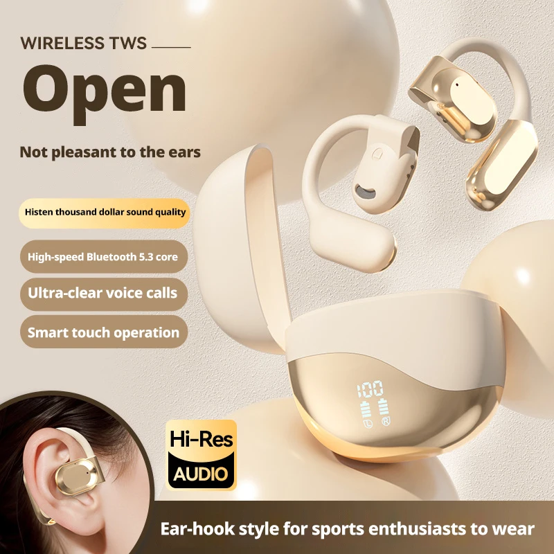 

Wireless ear mounted Bluetooth earphones with open air bone conduction for long endurance exercise