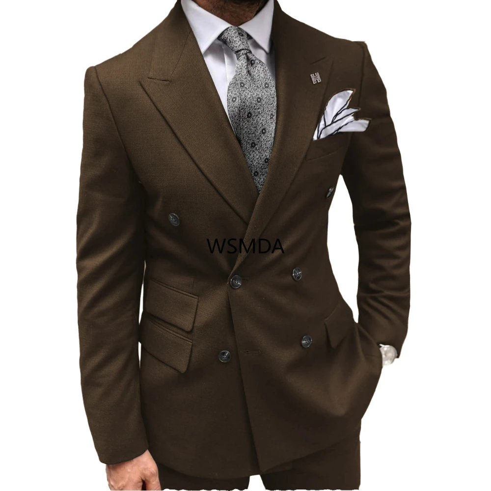 2024 New 2 Pieces Men's Suit Notch Lapel Slim Fit Casual Tuxedos For Wedding(Blazer+Pants)