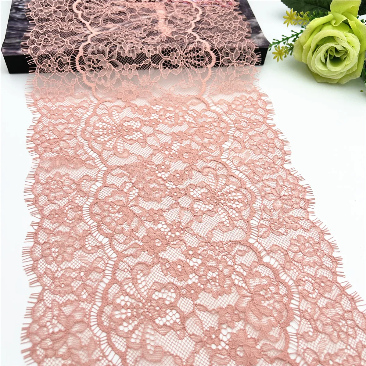 3y/lot Width 22cm Pink Skin Underwear Lace Eyelash Trim Lingerie Sewing Craft DIY Apparel Fabric Bra Lace Non-Elastic 1