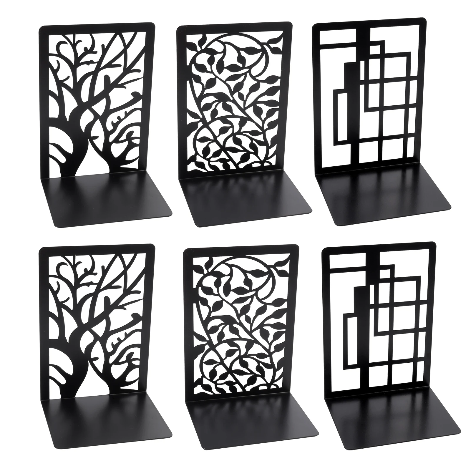 Hollow-out Metal Bookends Hourglass Design for Home Office Decorative Book Stoppers Book Holders book holder