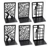 Hollow-out Metal Bookends Hourglass Design Metal Bookends for Home Office Decorative Book Stoppers Book Holders 1