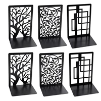 Hollow-out Metal Bookends Hourglass Design Metal Bookends for Home Office Decorative Book Stoppers Book Holders 1
