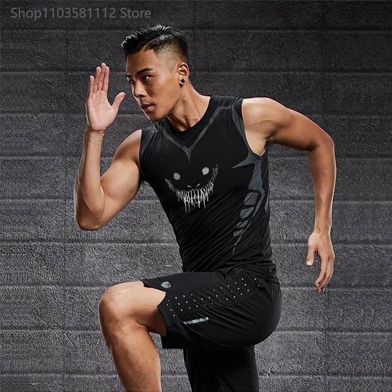 Berserk Anime Compression Sleeveless Shirt Men Gym Fitness Manga Basketball Vest Mesh Quick Drying Tight Tank Top Summer