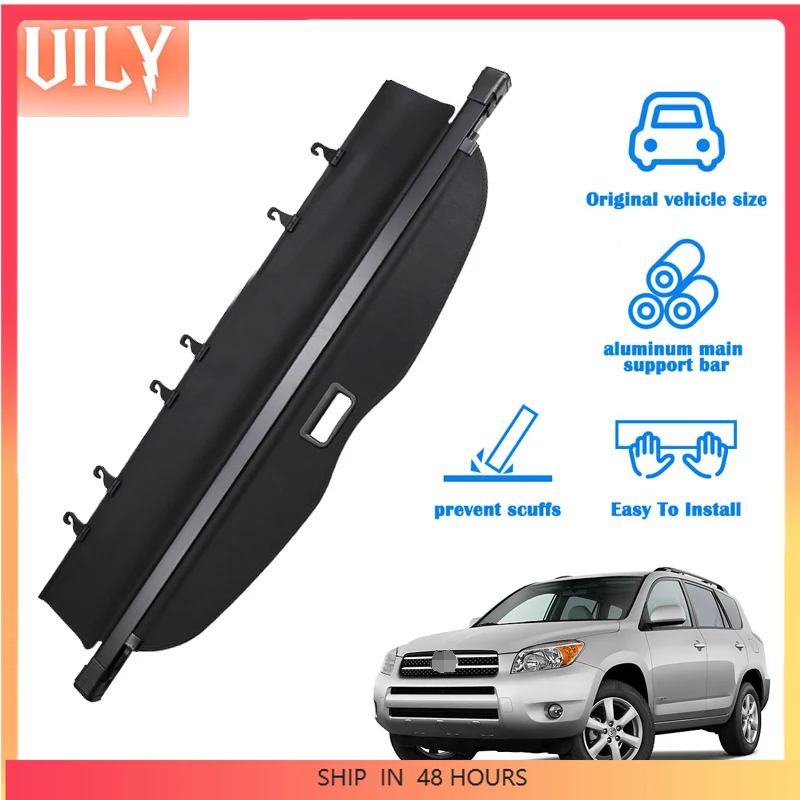 For 2006-2013 Toyota RAV4 Cargo Cover Trunk Retractable Parcel Rack Waterproof Shield Privacy Cargo Cover Auto accessories