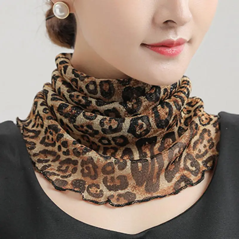 Frühling Sommer Chiffon Hals Kragen Schal Frauen Kopf Dünne Sonnencreme Vielzahl Kleine Seide Anti-UV Schal Maske Multifunktions Schal – Detail 5