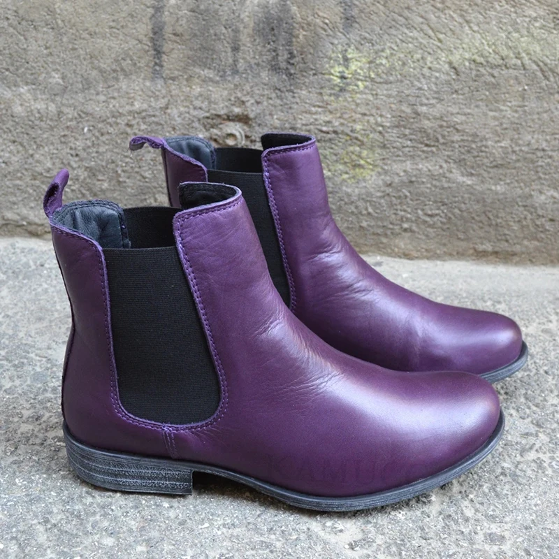 Women Chelsea Boots PU Leather Boot Ladies Ankle Booties Cowboy Mid Calf Boots Female Wedge Shoes Woman Platform Shoes Plus Size