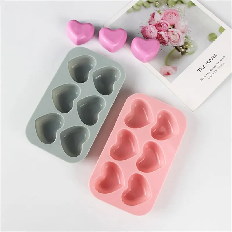 6-Panel Chocolate Pastry Mold Kitchen Baking Accessories Tool Holiday Heart-Shaped Candy Silicone Molds for Family Gathering silicone mold