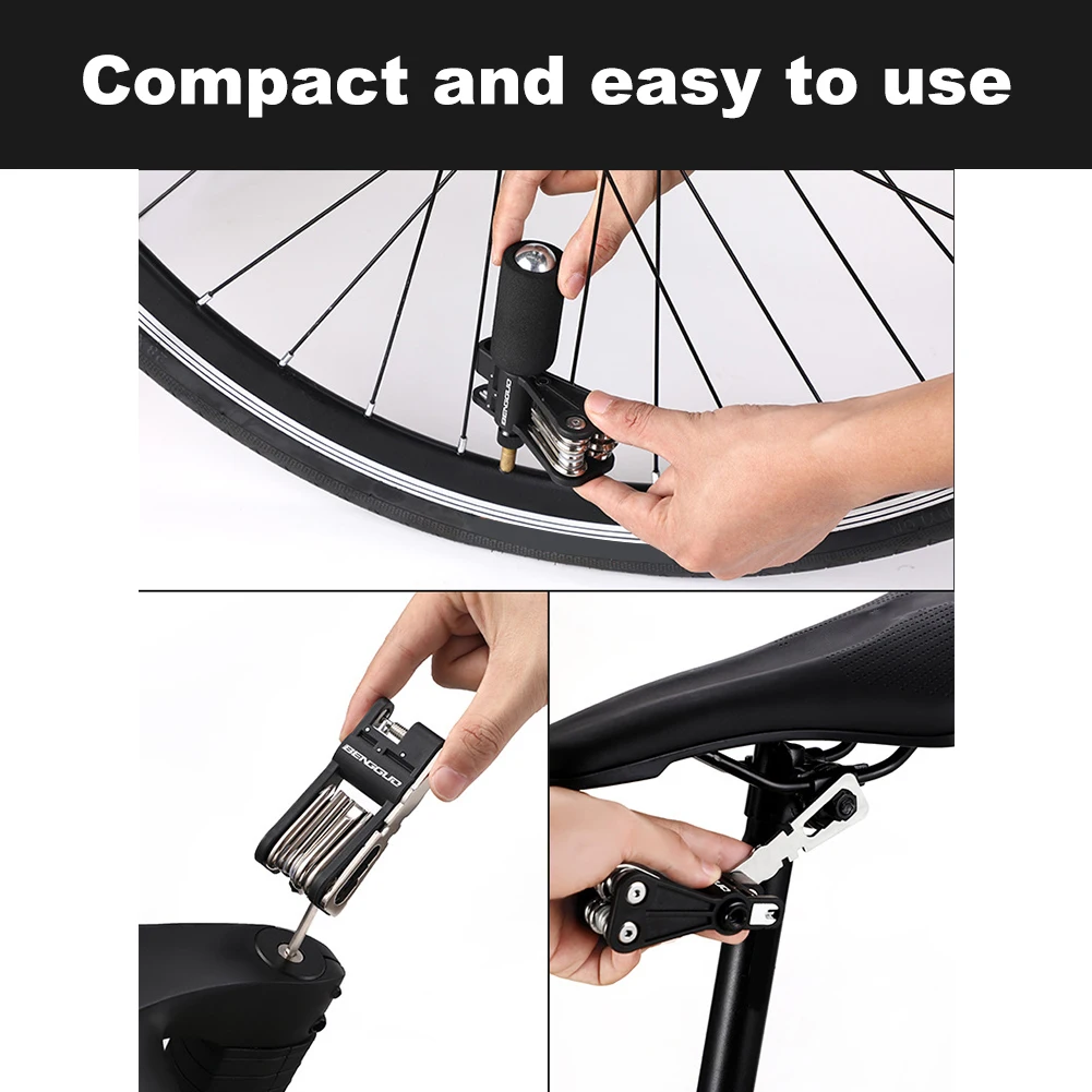 18-in-1 Bicycle CO2 Cylinder Pump Gas Nozzle with Screwdriver Wrench Chain Cutter Schrader &  Valve Bicycle Accessories