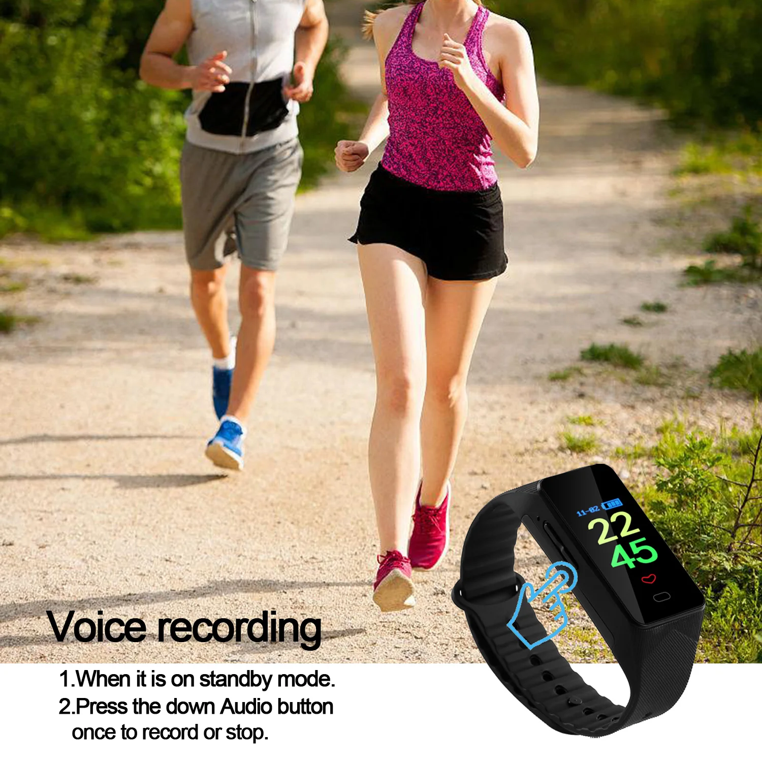 OLED zaslon narukvice s kamerom prikazuje sučelje