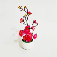 Bonsai Silk Flowers Plum Blossoms Artificial Plant Fake Flowers Pot Flores Sakura Tree Branches Home Room Decoration - Image 3